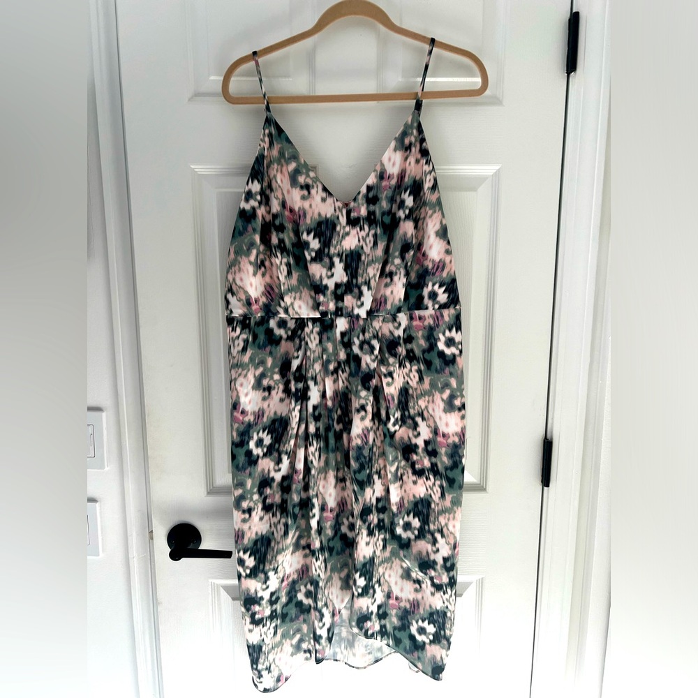 Chelsea 28 1X Pink Blush and Green Spaghetti Strap Dress
